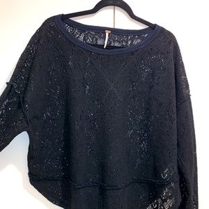 XS Free People lace sweater top